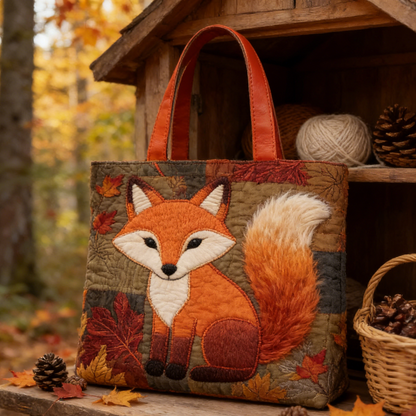 Fall Fox Quilted Tote Bag