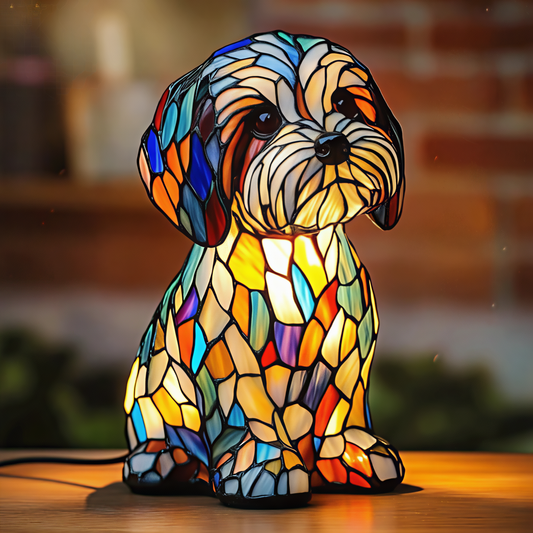 Maltese Resin Art Lamp