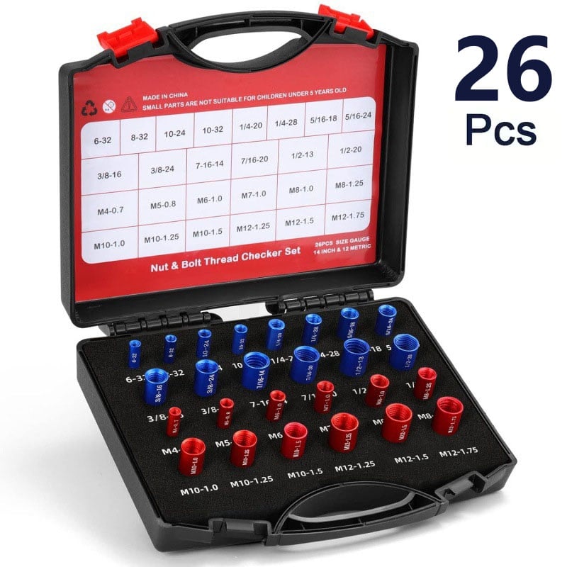 44Pcs Alloy Nut and Bolt Thread Inspector Charge 2