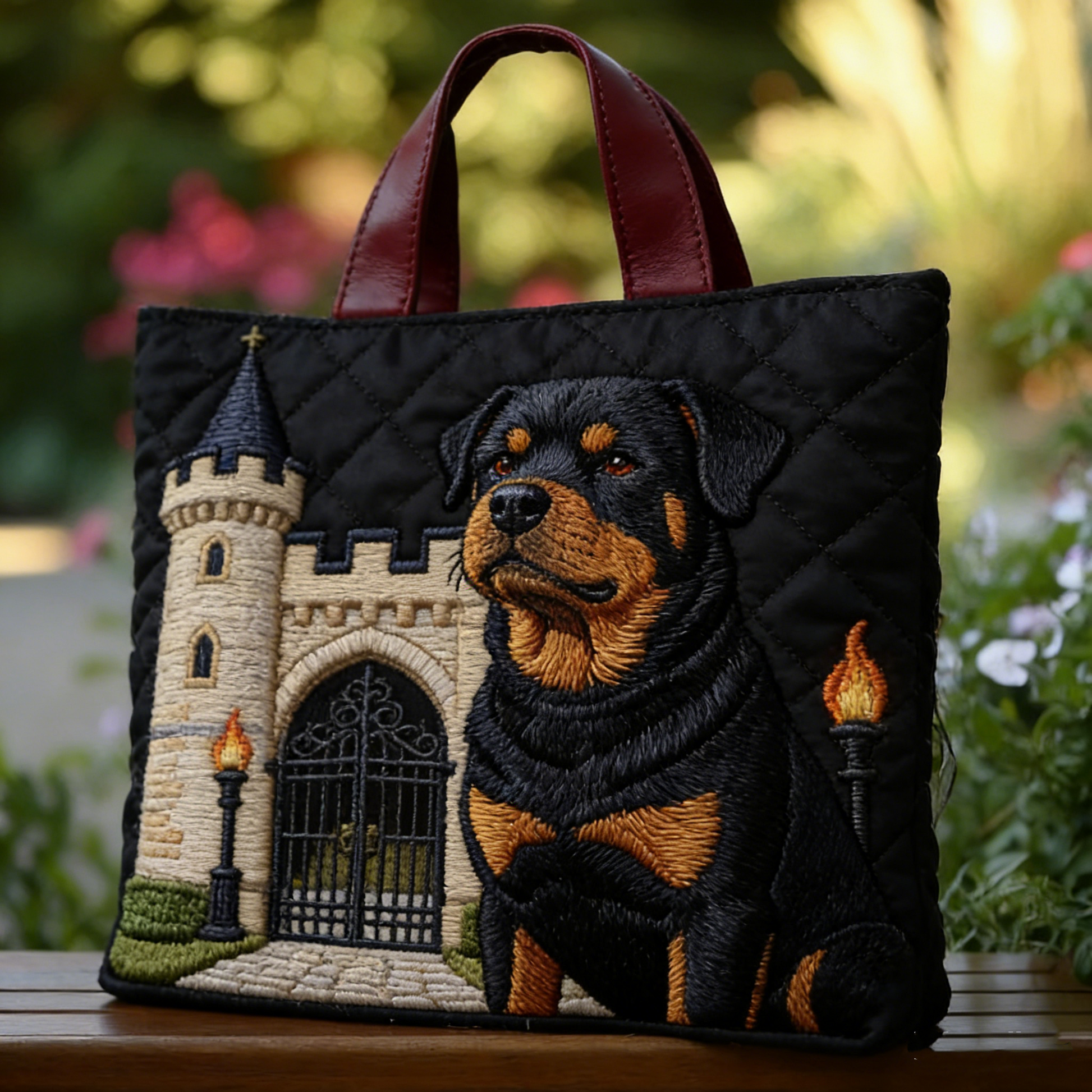 Castle Guardian Quilted Tote Bag