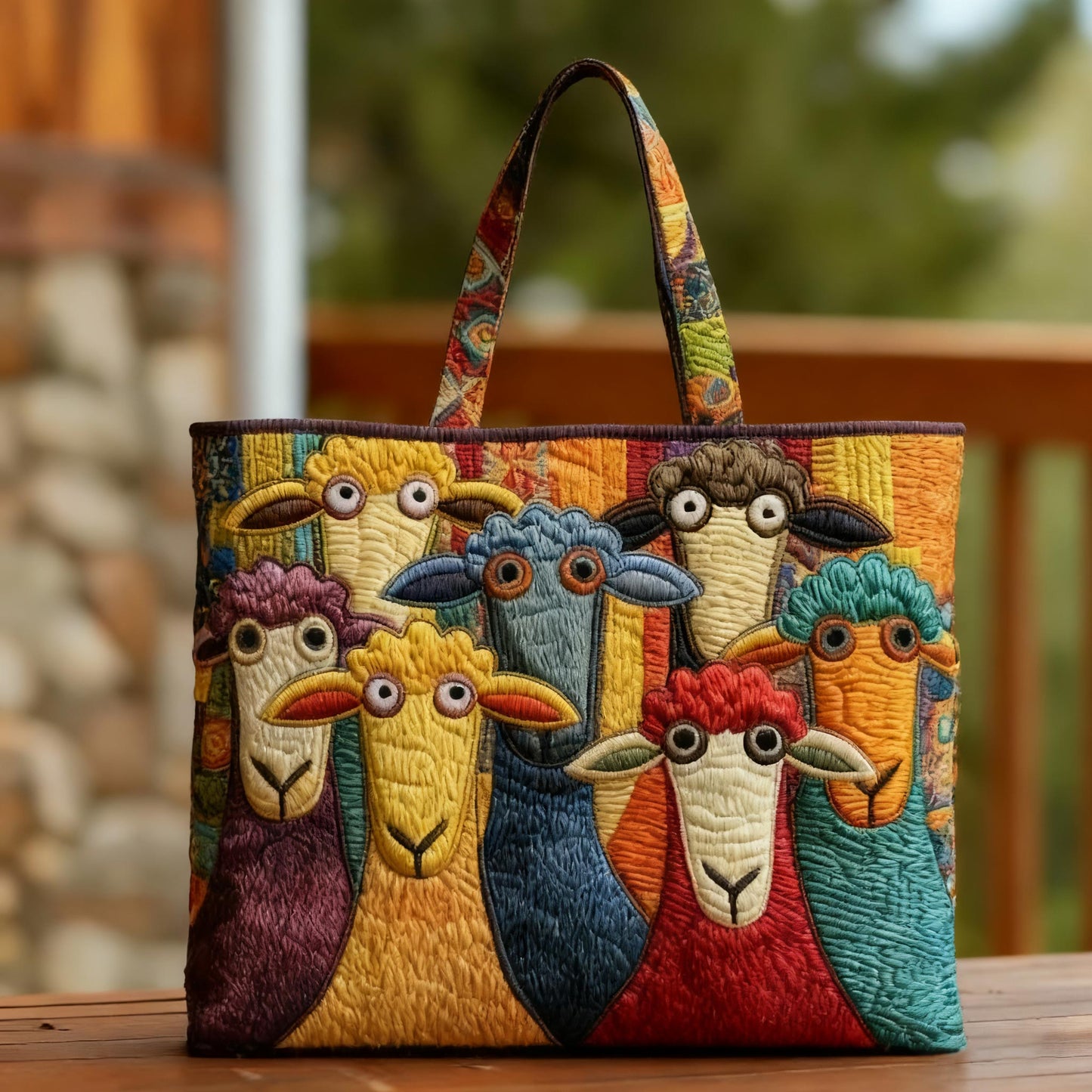 Sheep Serenity Quilted Tote Bag GFTOHD8551  Animal print