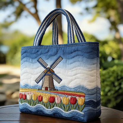 Stitched Windmill Quilted Tote Bag
