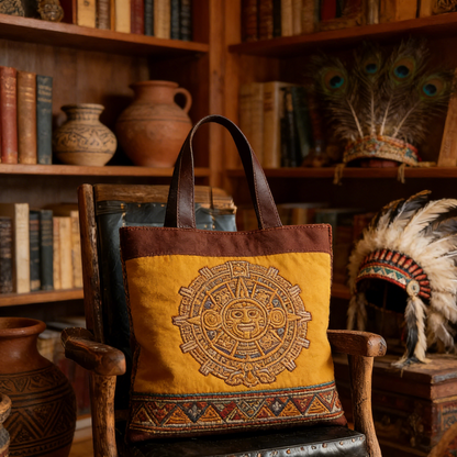 Mayan Calendar Quilted Tote Bag