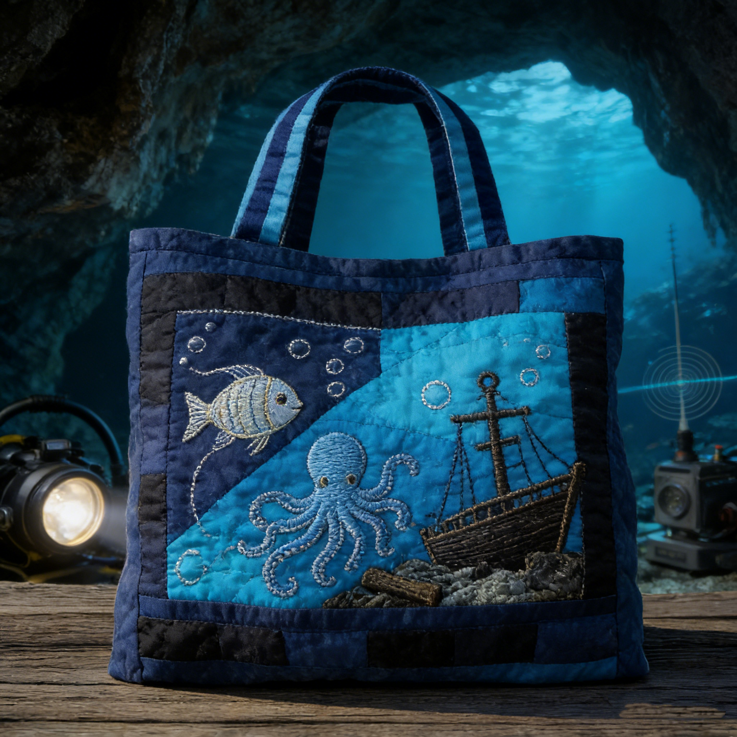 Abyssal Adventure Quilted Tote Bag
