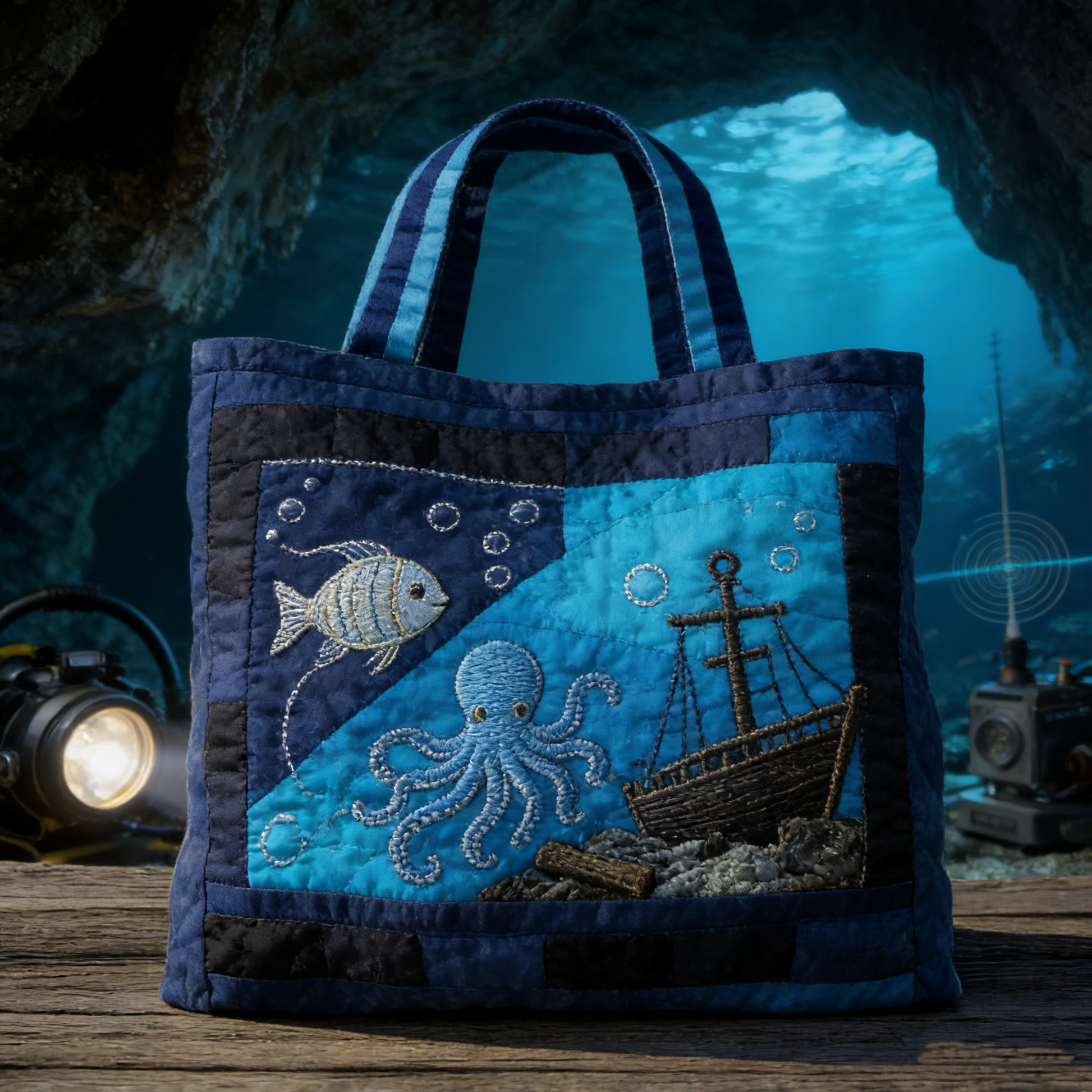 Abyssal Adventure Quilted Tote Bag