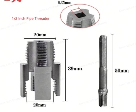 Pipe Tapping and Threading Tool | Dual-Specification Compatible 2