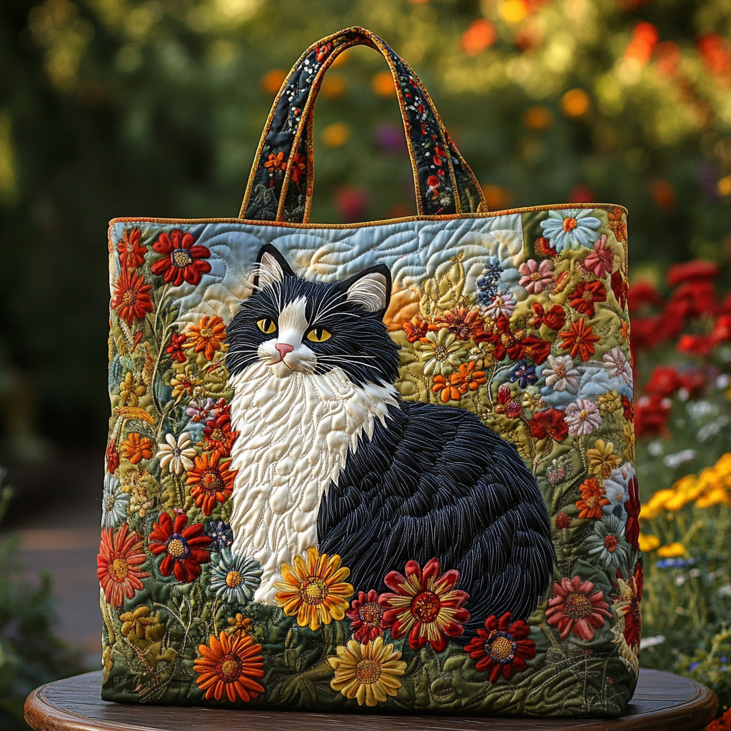 Feline Stroll Quilted Tote Bag NCU0DV7275  Featured