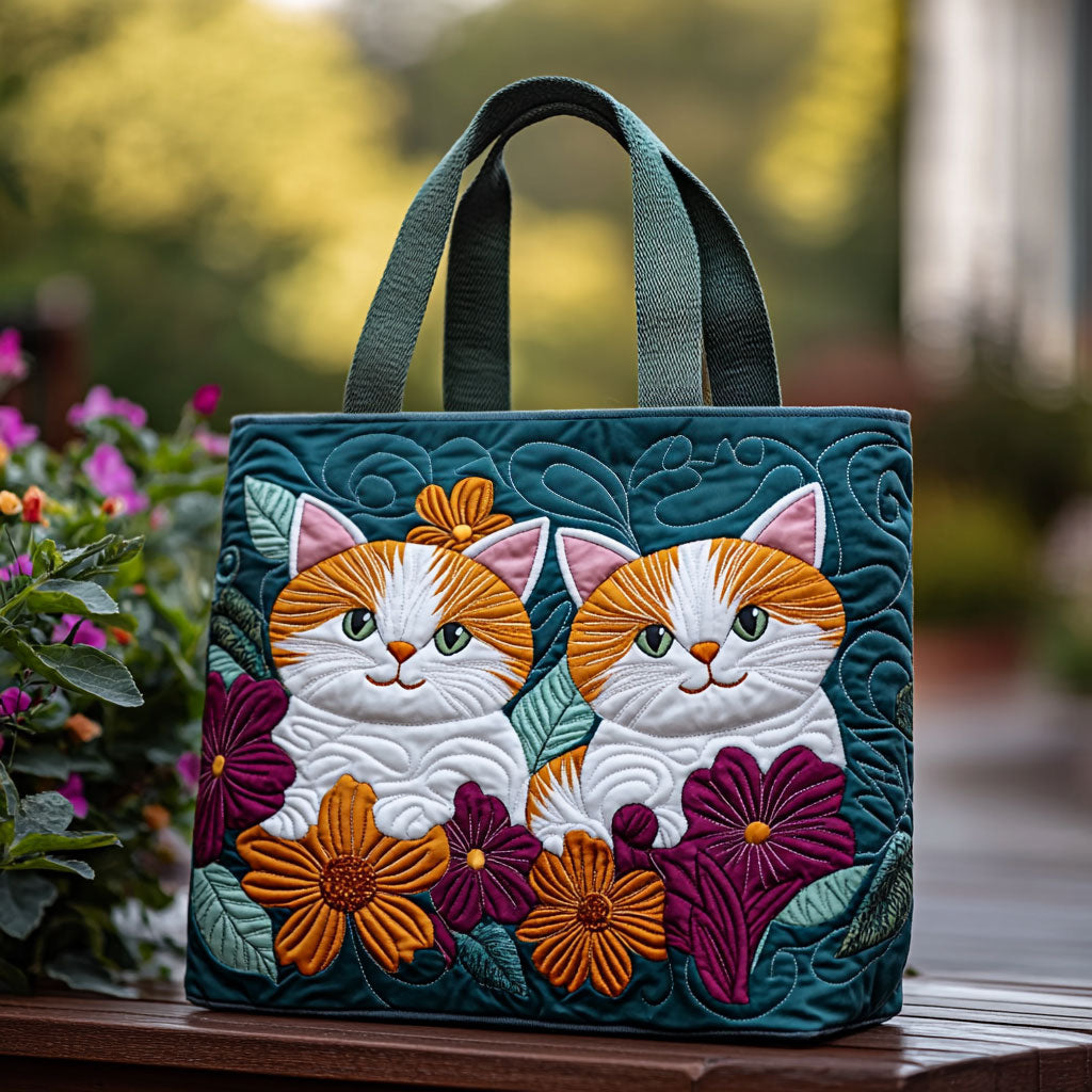Orange Pair Quilted Tote Bag  Animal print