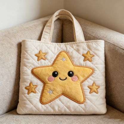 Quilted Smiling Star Tote bag: Carry This Adorable Plush Star Everywhere