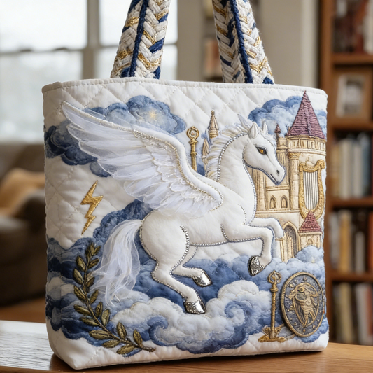Quilted Pegasus & Castle Tote Bag