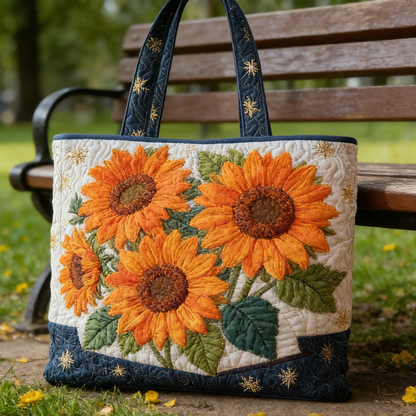 Sunflower Quilted Tote Bag