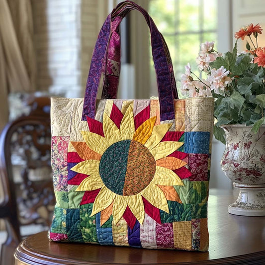 Smiling Sun Quilted Tote Bag NCU0NT10561  botanical print