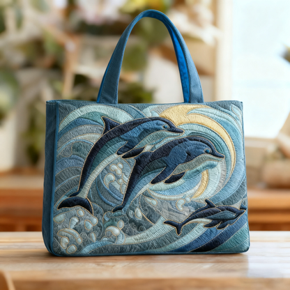 Fashion Ocean Dolphin Quilted Handbag  Animal print