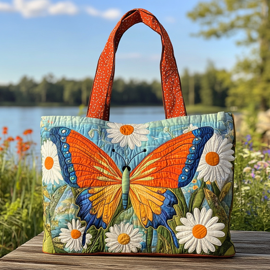 Butterfly Whisper Quilted Tote Bag