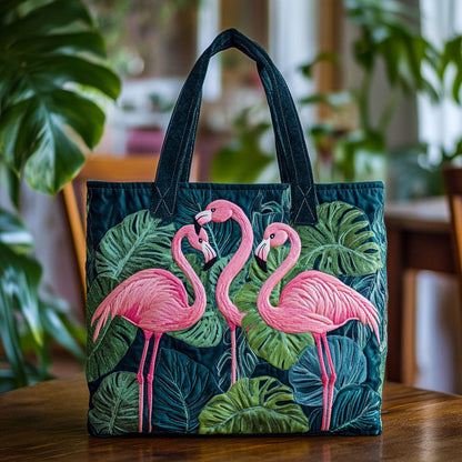 Tropical Flamingo Quilted Tote Bag