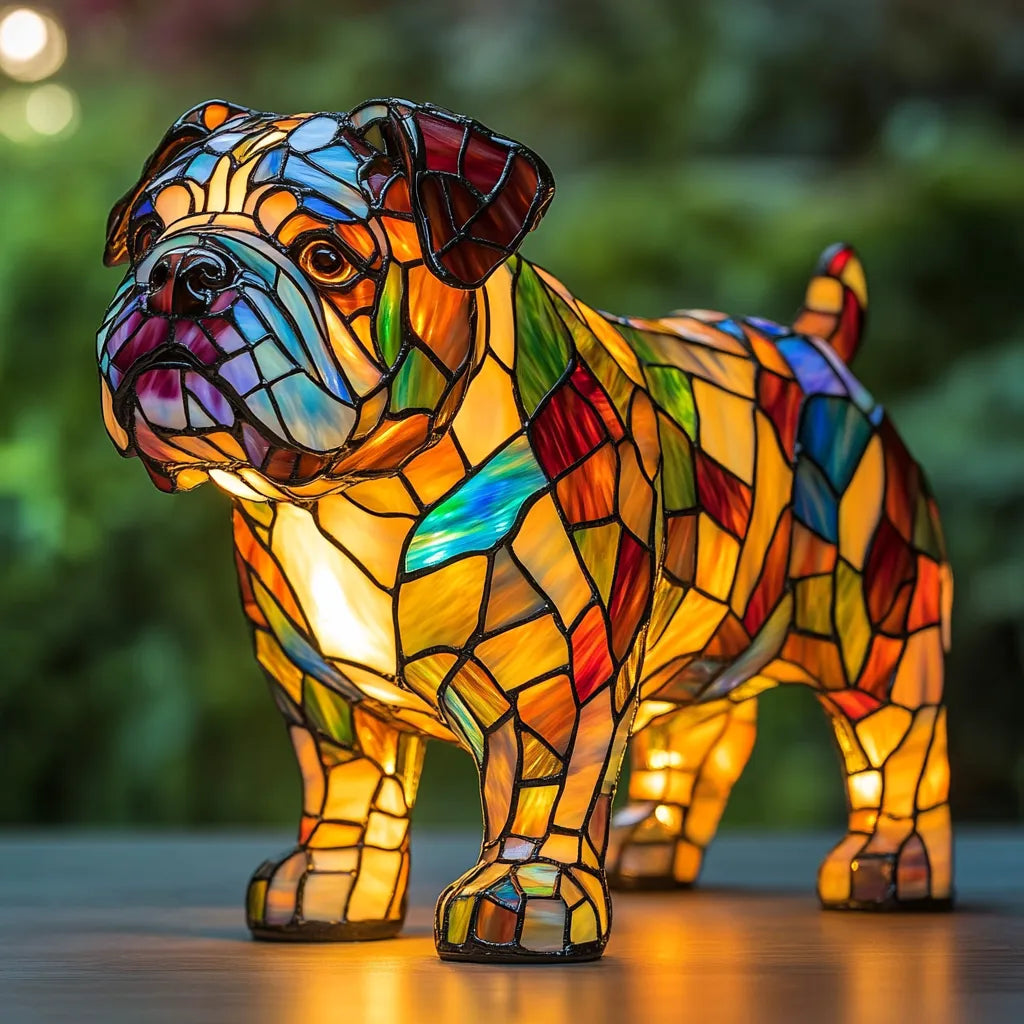 Bulldog Resin Art Lamp/A