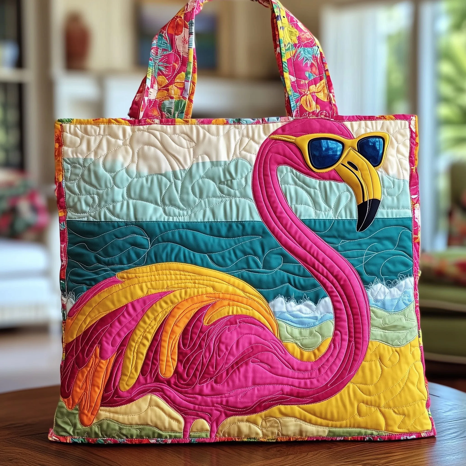 Summer Flamingo Quilted Tote Bag GFTONT1045  Featured