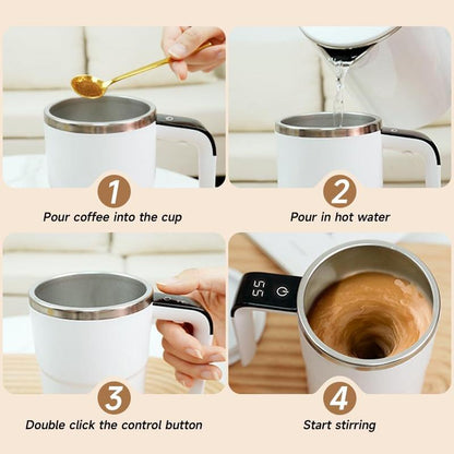 Electric coffee mug with a built-in LCD thermometer, perfect for brewing coffee, milk, cocoa, etc. 5
