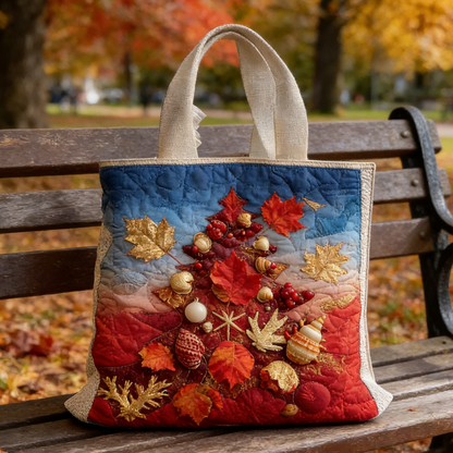 Autumn Coastal Leaf Quilted Tote Bag SN52200