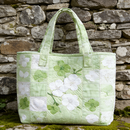Clover & Floral Quilted Tote Bag tqbu9563