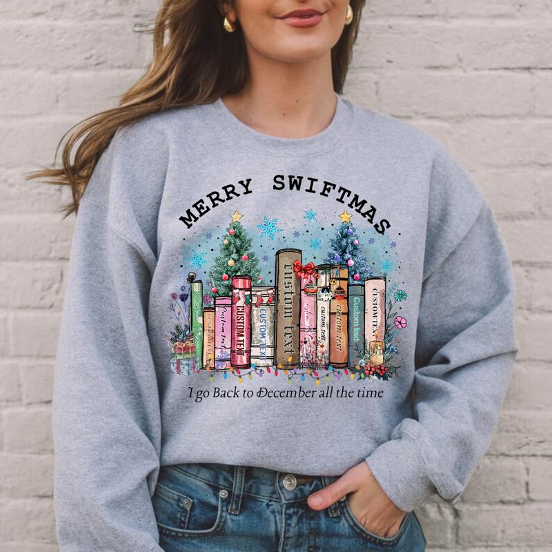 Swiftie Merry Christmas For Booker Book Lover Album Name Song Sweatshirt