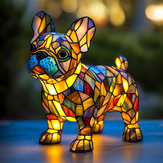 Bulldog Resin Art Lamp