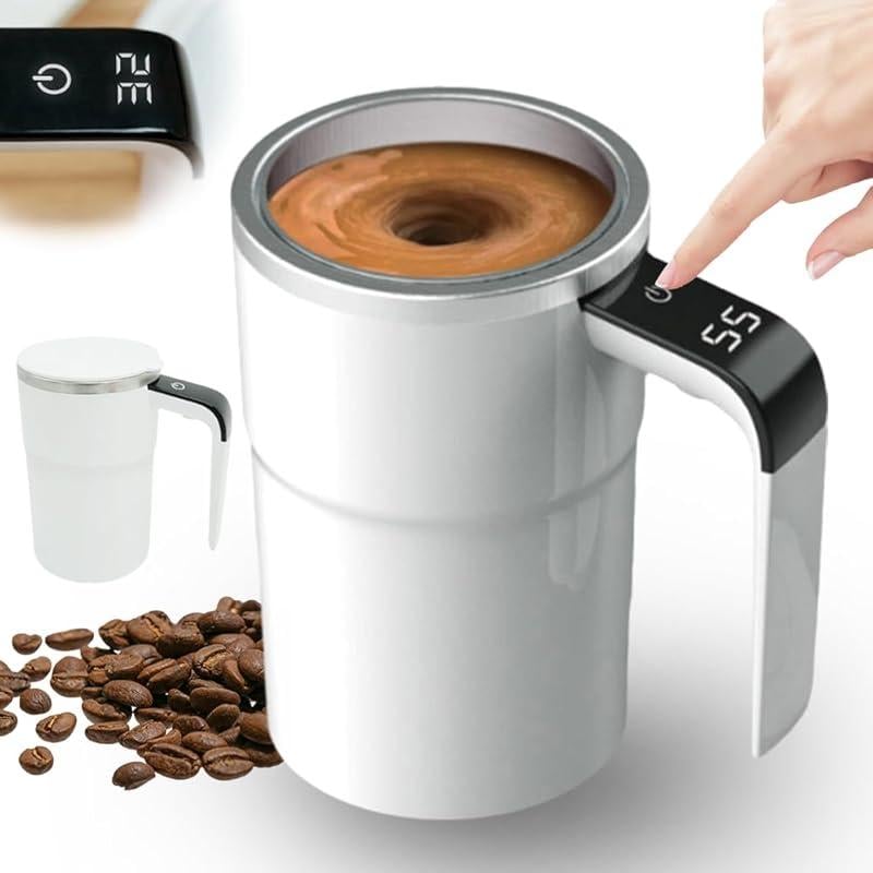 Electric coffee mug with a built-in LCD thermometer, perfect for brewing coffee, milk, cocoa, etc. 2