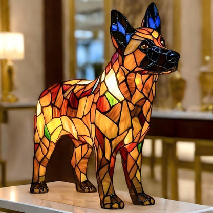 German Shepherd Resin Art Lamp