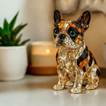Bulldog Crystal Art Figurine