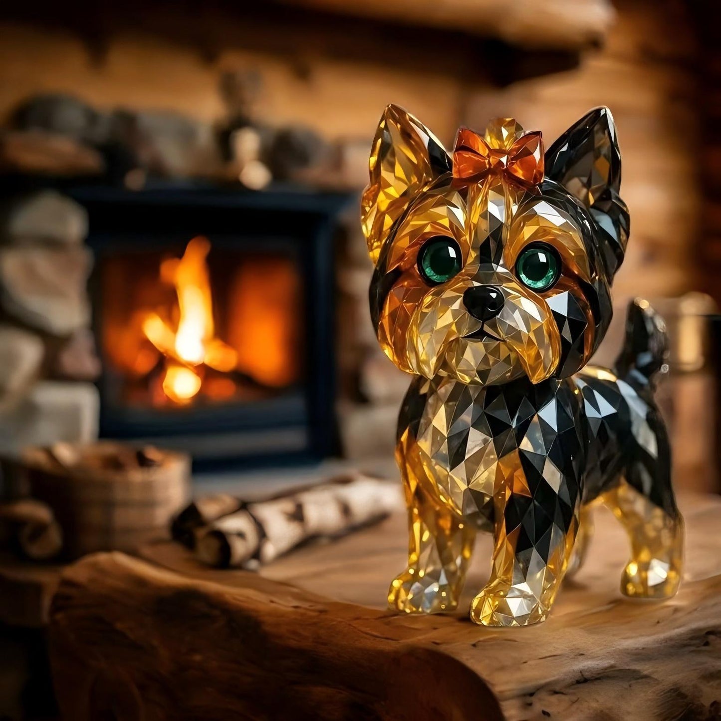 Yorkshire Terrier Crystal Art Figurine