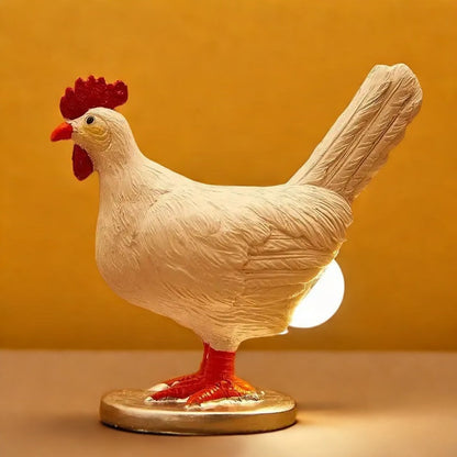Hen resin art lamp