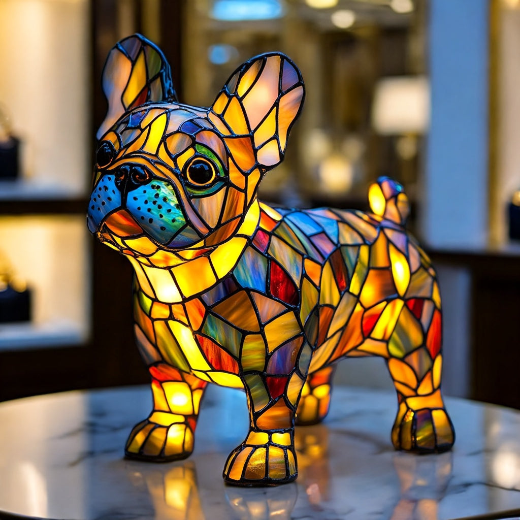 Bulldog Resin Art Lamp