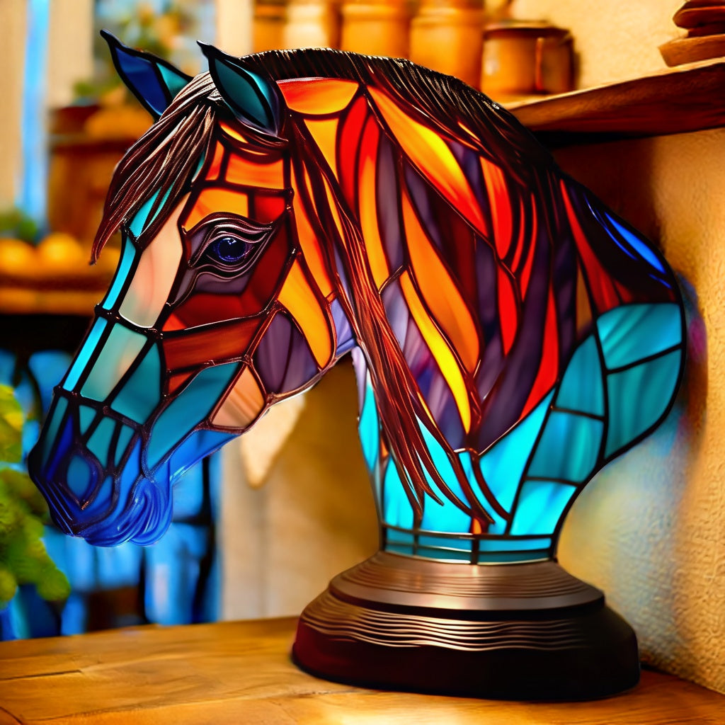 Horse Head Resin Art Lamp