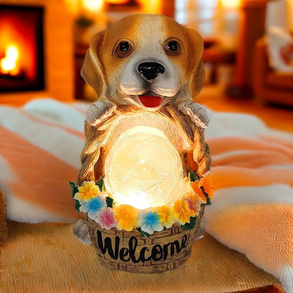Easter Puppy Resin Art Lamp