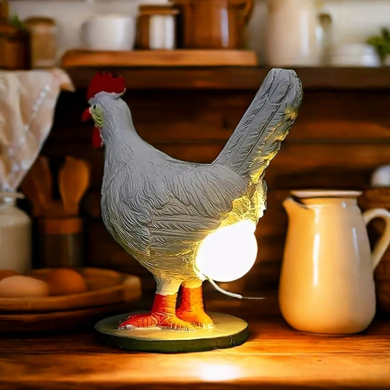 Hen resin art lamp