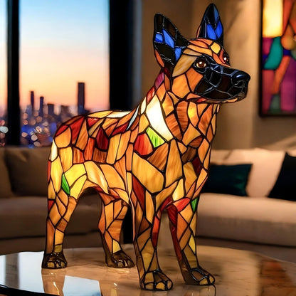 German Shepherd Resin Art Lamp