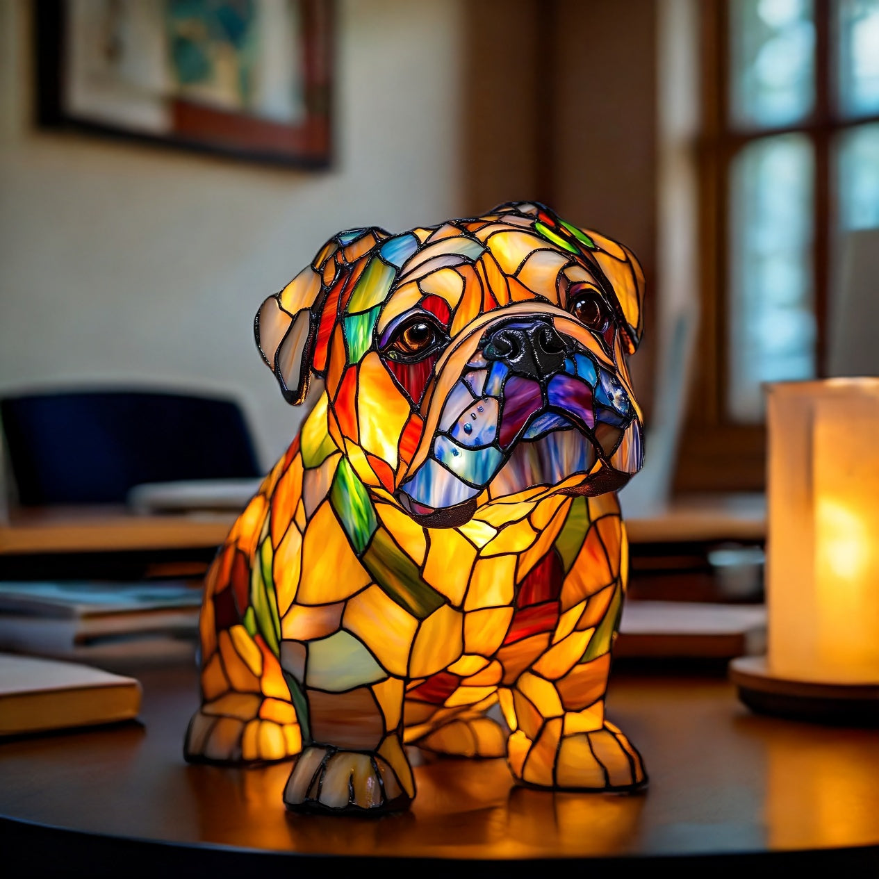 Bulldog Resin Art Lamp/B