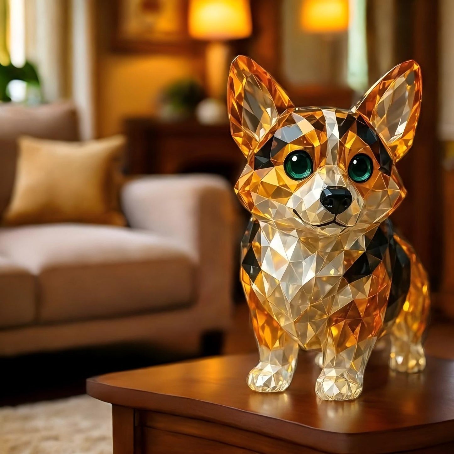 Corgi Crystal Art Figurine