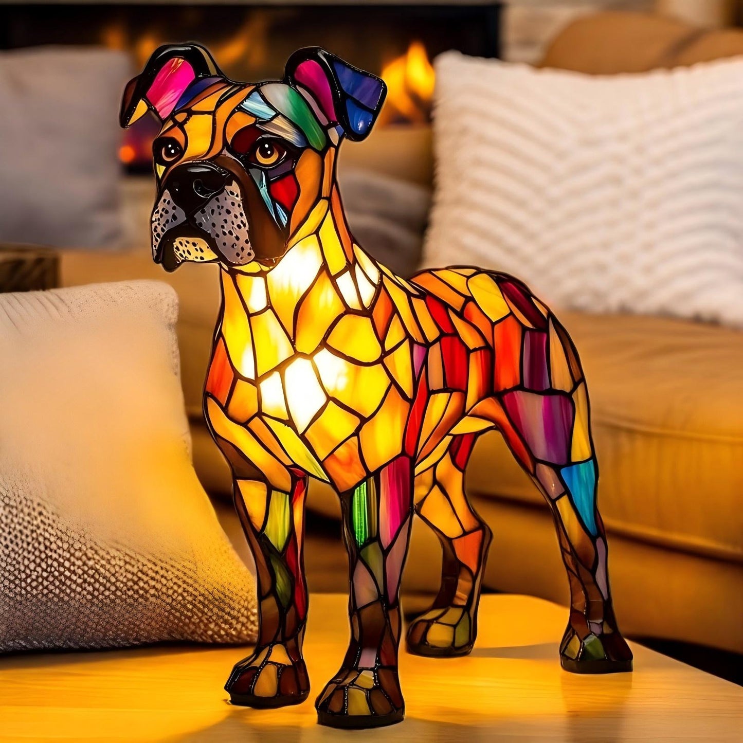 Boxer Resin Art Lamp