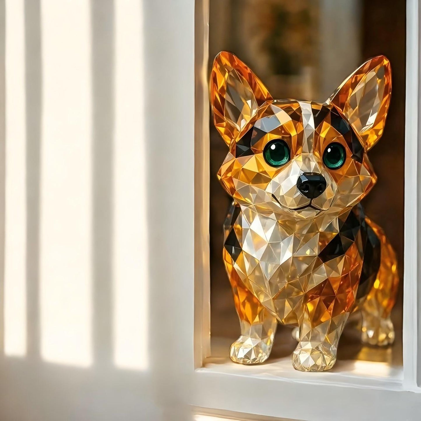 Corgi Crystal Art Figurine