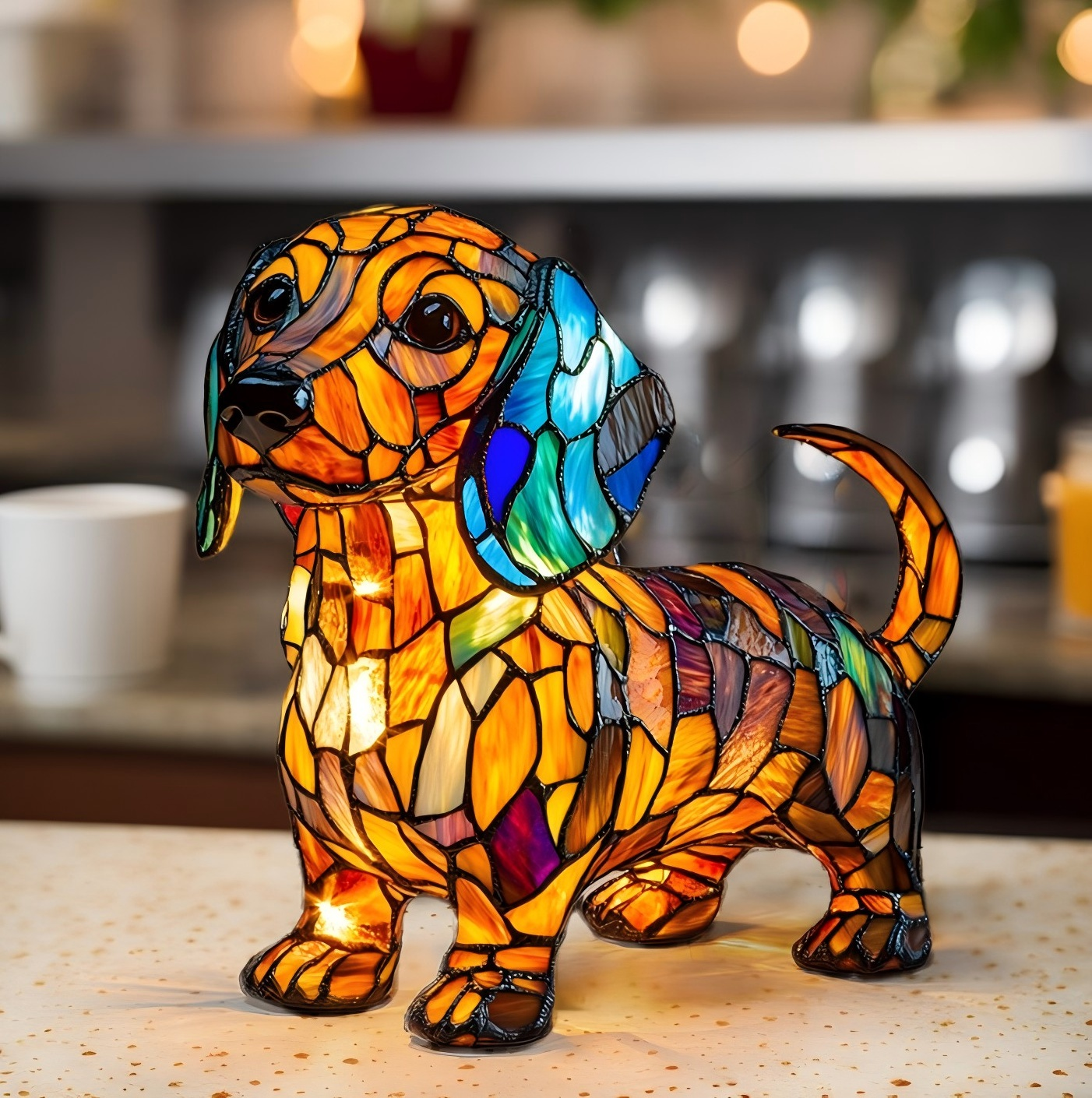 Dachshund Resin Art Lamp