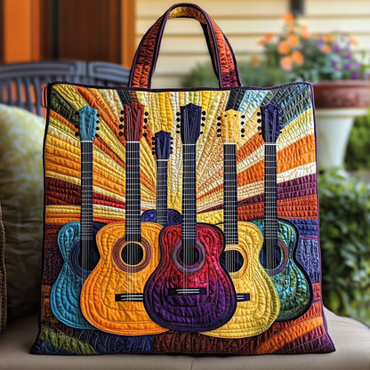 Sunshine Guitar Quilted Tote Bag