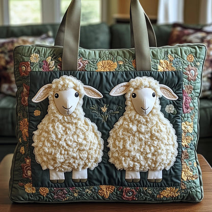 Sheep Serenity Quilted Tote Bag