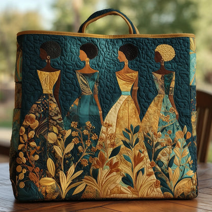 Golden Queens Quilted Tote Bag