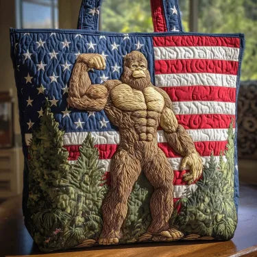 Mystic Bigfoot Quilted Tote Bag