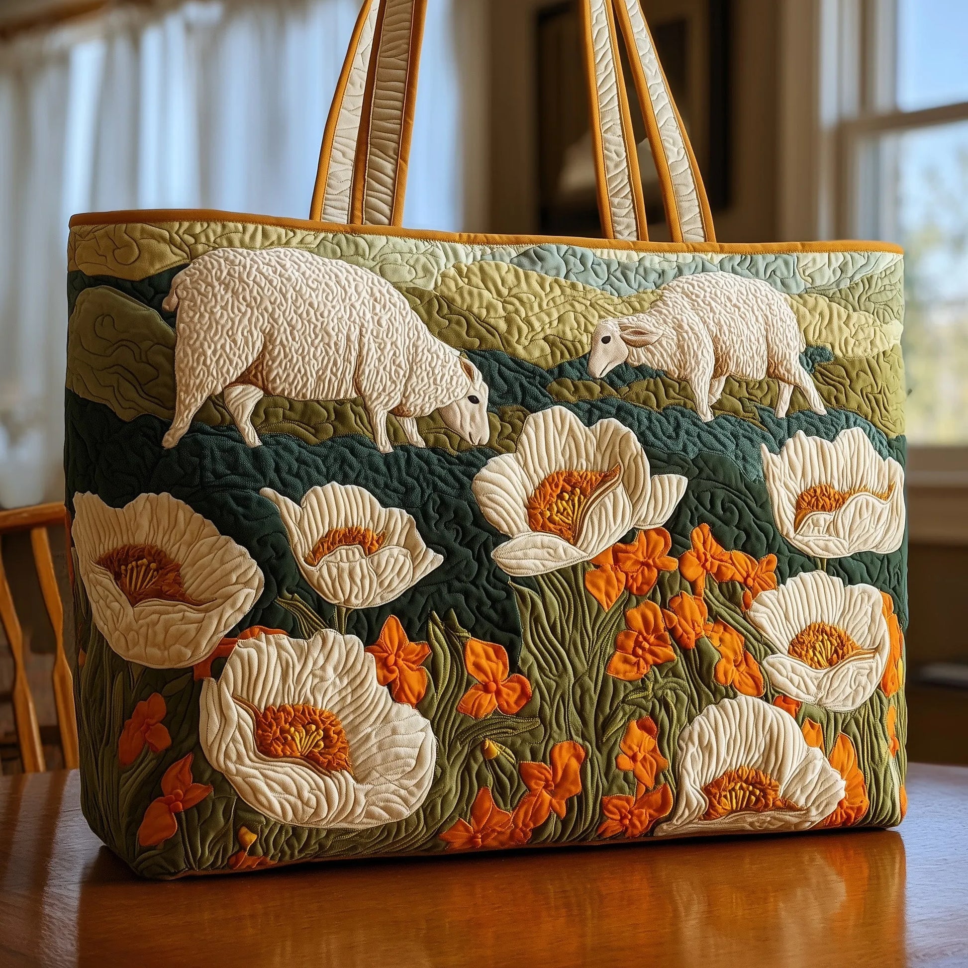 Sheep Heaven Quilted Tote Bag