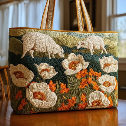 Sheep Heaven Quilted Tote Bag