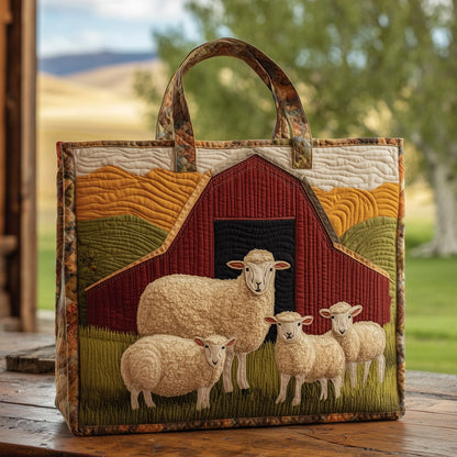 Sheep Serenity Quilted Tote Bag