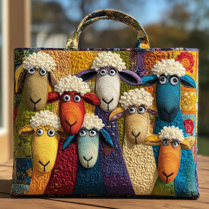 Sheep Serenity Quilted Tote Bag