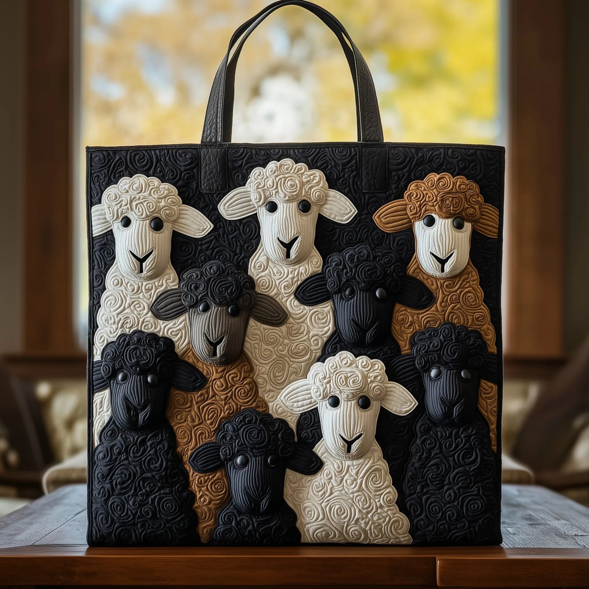 Sheep Serenity Quilted Tote Bag